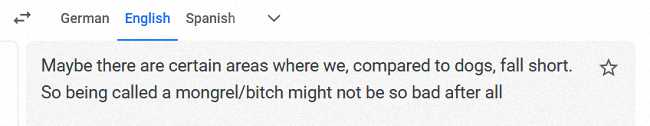 And Google Translate added a different spin on it.