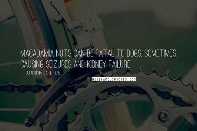 Macadamia nuts can be fatal to dogs, sometimes causing seizures and kidney failure.